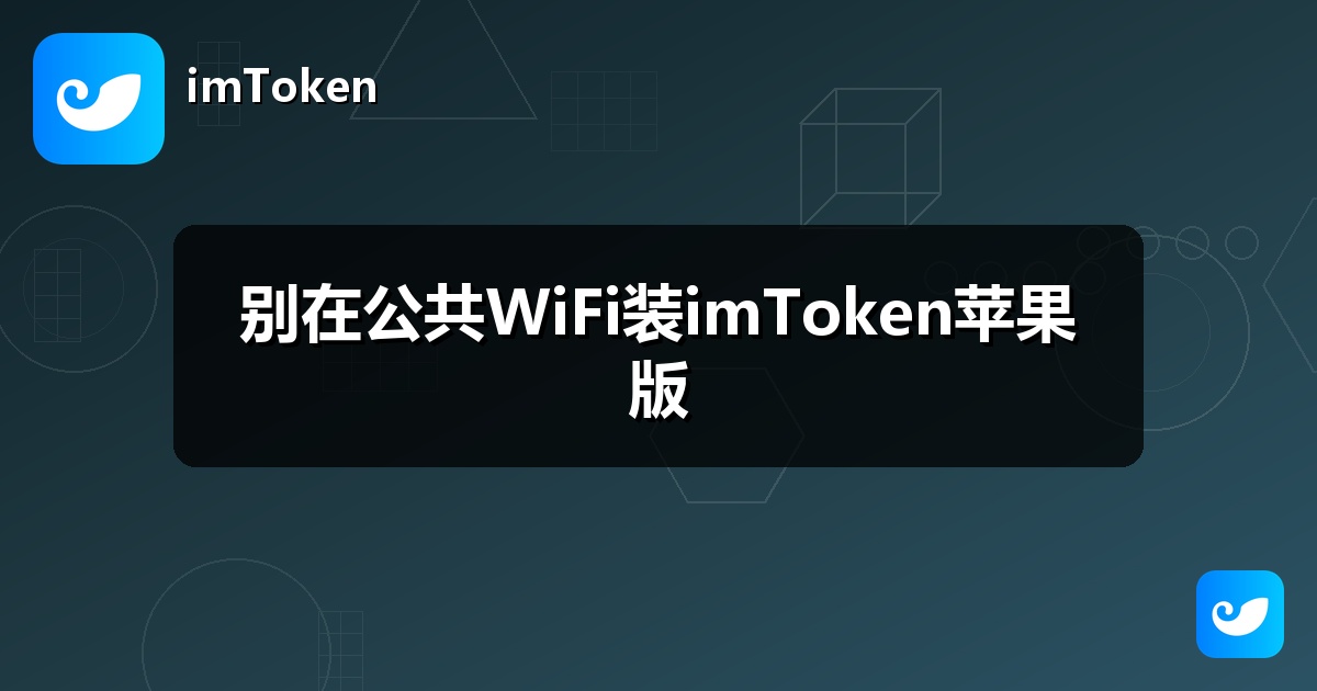 别在公共WiFi装imToken苹果版