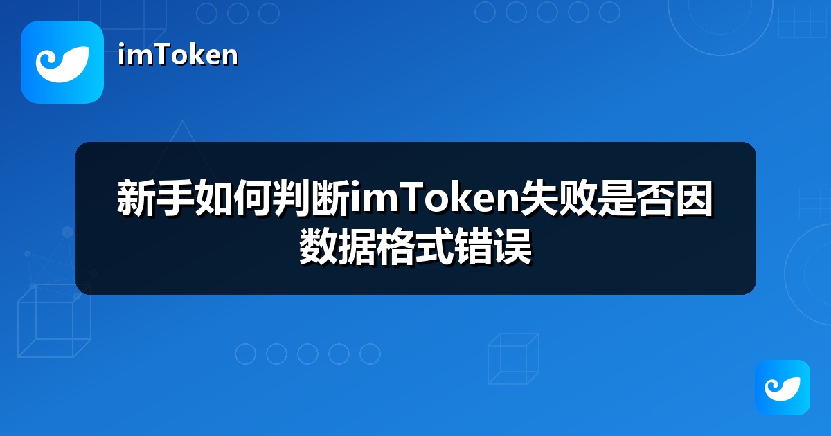 新手如何判断imToken失败是否因数据格式错误