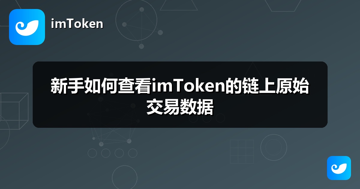 新手如何查看imToken的链上原始交易数据